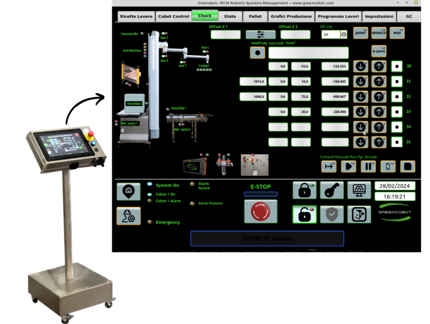 Interfaccia Pallettizzatore